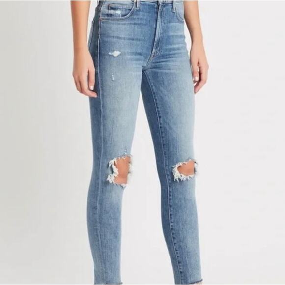 Mother The Stunner Ankle Step Fray Jeans sz 29 Helter Skelter skinny high-rise - Picture 1 of 13